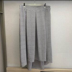 Max Studio Striped Black and White Drop Hem Elastic Waist Skirt Women’s  Large